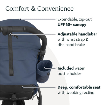 UPPAbaby Ridge Jogging Stroller/Durable Performance Jogger with Never-Flat Tires/Built for Walking, Running, Hiking/Water Bottle Holder and Basket Cover Included/Reggie (Slate/Carbon Frame)