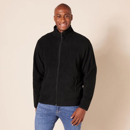 Amazon Essentials Men's Full-Zip Fleece Jacket (Available in Big & Tall), Black, Medium