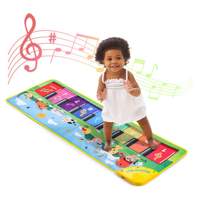 FOKI Floor Piano Mat for Toddlers, Baby Kid Sensory Educational Dancing Keyboard Carpet Animal Sounds Blanket Touch Playmat Musical Mats Birthday Toddler Toys for 1 2 3 4 5 Year Old Boy Girl Gifts