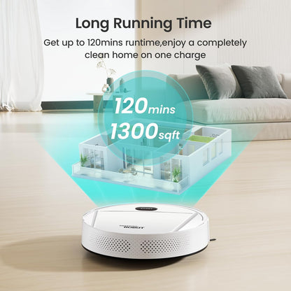 Sweeping Robot,Cleans Hard Floors to Medium-Pile Carpets,22000pa Super-Strong Suction,Ultra Slim Quiet,Robot Vacuum Cleaner,Integral Memory Multiple 1
