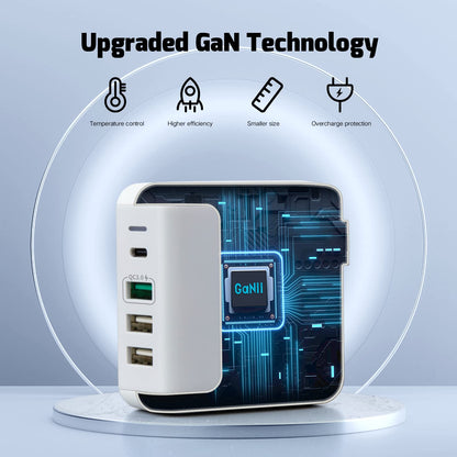 AMLINK 40W USB C Charger - 4 Port USB Wall Charger, QC 3.0 Fast Charging Block, Compact Wall Charger Foldable Plug Adapter for iPhone 15 14 13 12 11 Pro Max, Samsung, iPad Pro, Pixel, MacBook Air