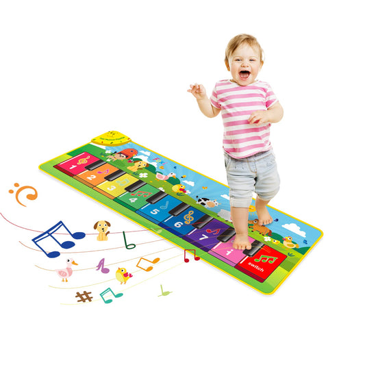 FOKI Floor Piano Mat for Toddlers, Baby Kid Sensory Educational Dancing Keyboard Carpet Animal Sounds Blanket Touch Playmat Musical Mats Birthday Toddler Toys for 1 2 3 4 5 Year Old Boy Girl Gifts