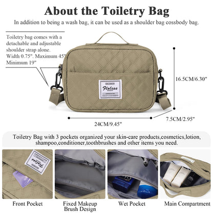 Weekender Bag for Women with Toiletry Bag, Travel Duffel Bag Overnight Carry on Bag, Gym Tote Bag with Wet Pocket,Pale Khaki