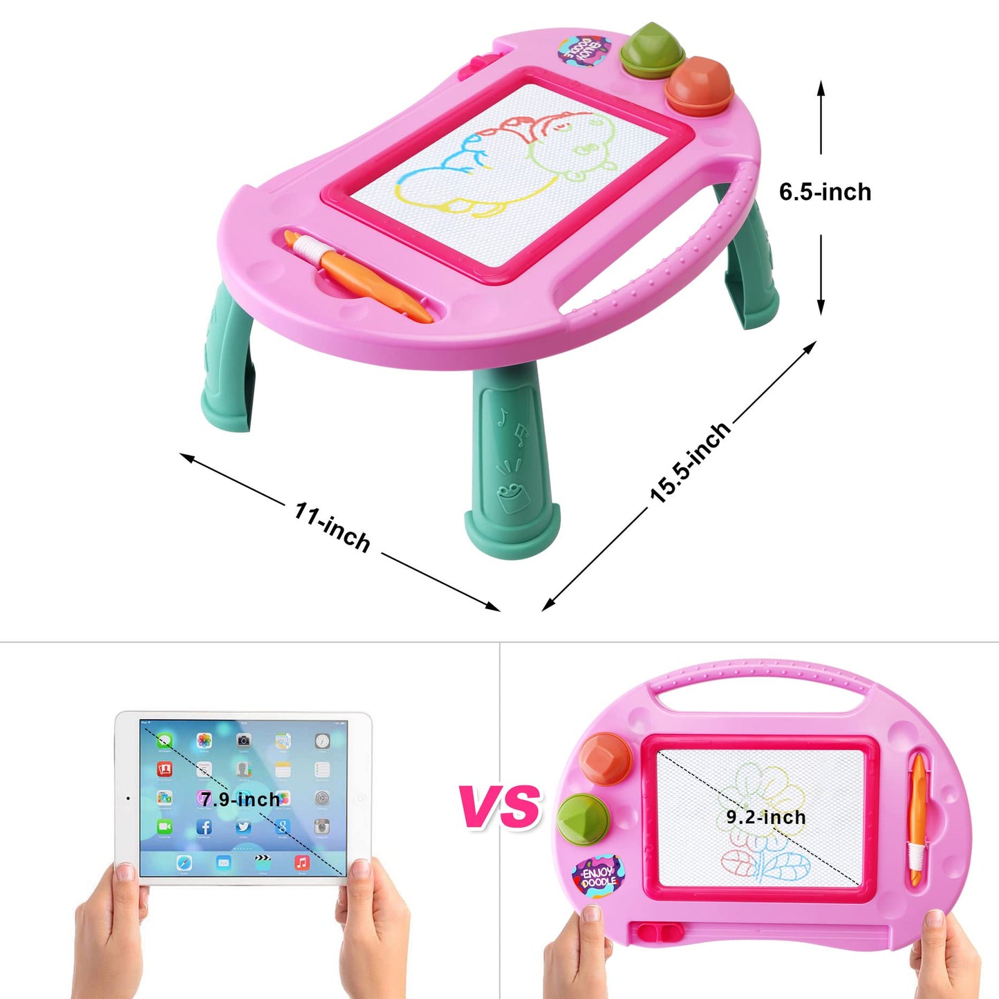 Toys for 1-2 Year Old Girls,Magnetic Drawing Board,Toddler Toys for Girls Age 2 3,Erasable Doodle Board for Kids,Learning Toys for Toddler 1 2 3,Gifts for 2 Year old Girls Christmas Birthday Easter