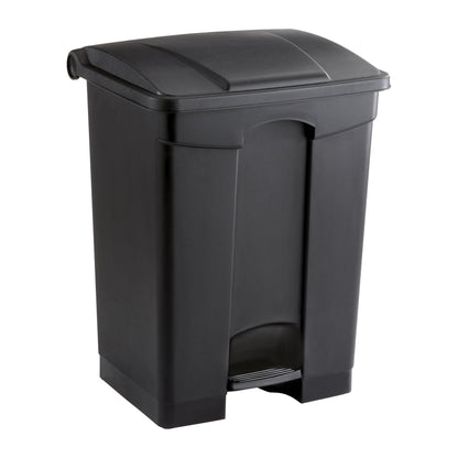Safco Step-On Indoor Plastic Trash Can or Home & Garage, Hands-Free Disposal, 17 Gallon, Black