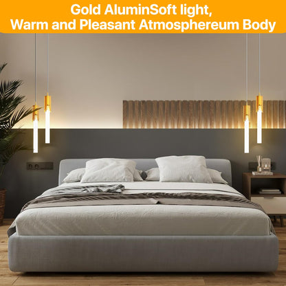 ADD 2 TO YOUR CART! Galental Modern Pendant Light, LED Bubble Kitchen Island Light Fixtures, Adjustable Dinning Room Pendant Lighting, 8W 4000K Gold Hanging Light for Kitchen Island Dinning Room Bedroom Hallway