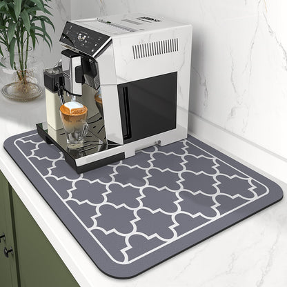 WISELIFE Dish Drying Mat Coffee Mat Super Absorbent Drying Mat Large Dish Drying Mats for Kitchen Counter Easy clean Dish Mat Kitchen Drying Mat 15" x 18" Grey