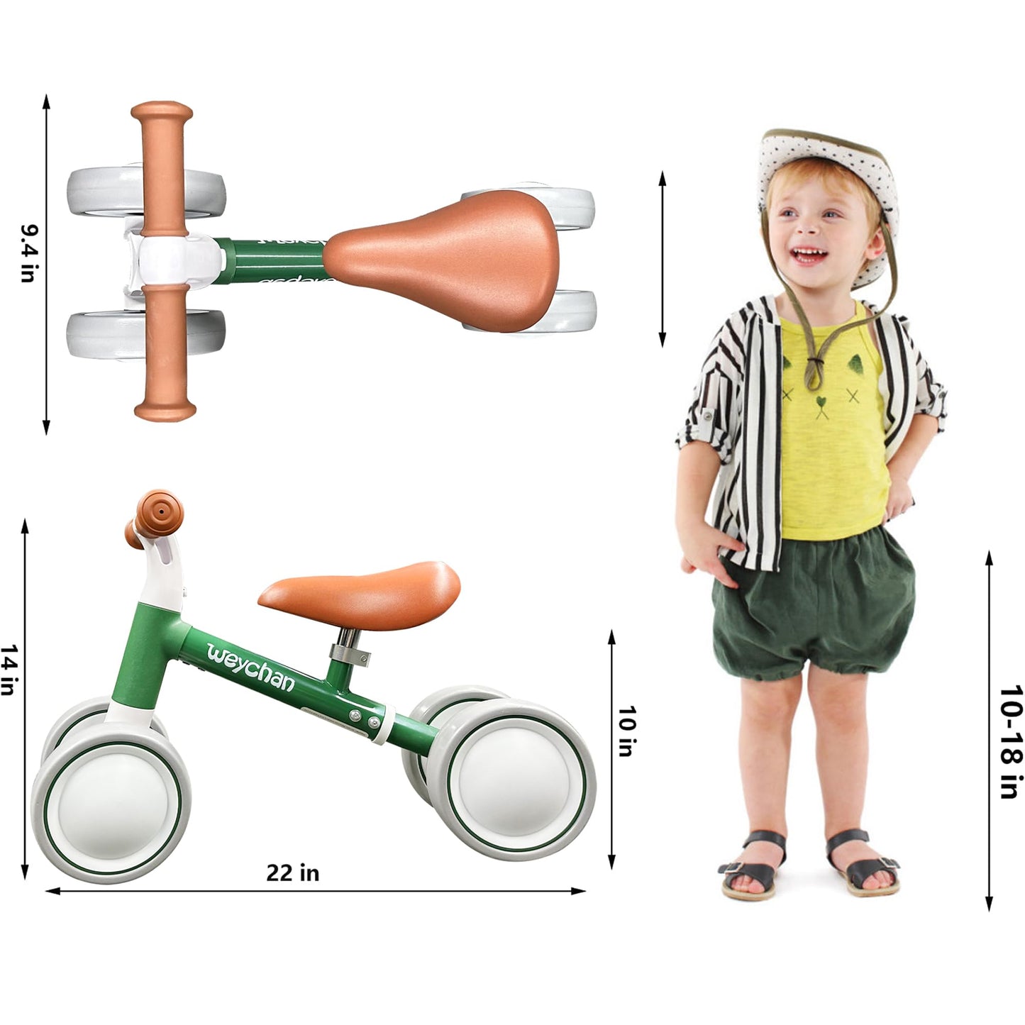 Weychan Baby Balance Bike Toys for 1 Year Old Boy Gifts, Adjustable Toddler Balance Bike One Year Old Girl Gifts, 12-36 Months Infant's Best First Birthday Gifts No Pedals Bike
