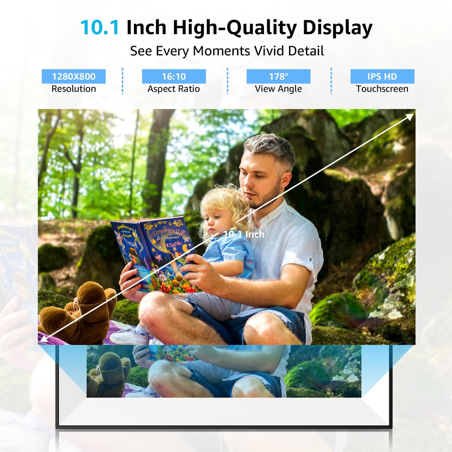 Frameo Digital Picture Frame,WiFi Slideshow Digital Photo Frame with 10.1 Inch IPS Touch Screen,Load from Phone to 32GB Digital Frame,Smart Rotating Pictures via White Electronic Picture Frame,Gift
