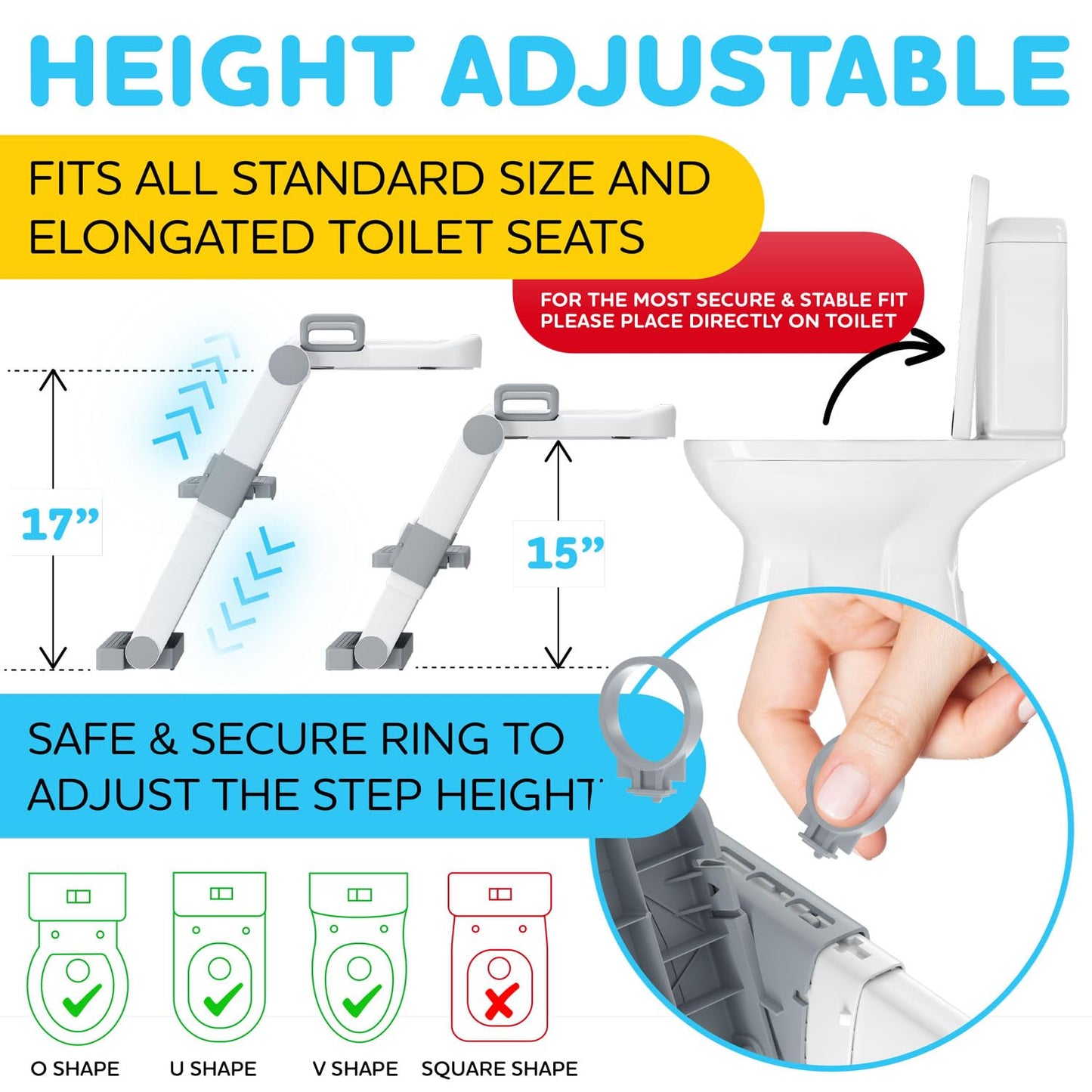 NETTILY Potty Training Seat for Toddler Boys & Girls - Toddlers COMPLETELY FOLDABLE Potty Training Toilet Seat with Ladder - PORTABLE Kids Potty Seat Toilet Chair Step Stool Trainer for Children
