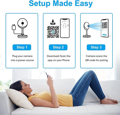 Indoor Security Camera 2K, owltron 2 Pack 2.4GHz WiFi Home Cameras for Baby/Elder/Dog/Pet Monitor Cam with Phone app, 24/7 Cloud&SD Card Storage, 2-Way Audio, Works with Alexa