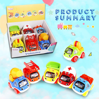 ShinePick Pull Back Cars, Toy Cars for Toddlers, Push and Go Vehicles Toys Friction Powered Car Toys Christmas Birthday Gift for Kids, Boys and Girls (6 Pcs)