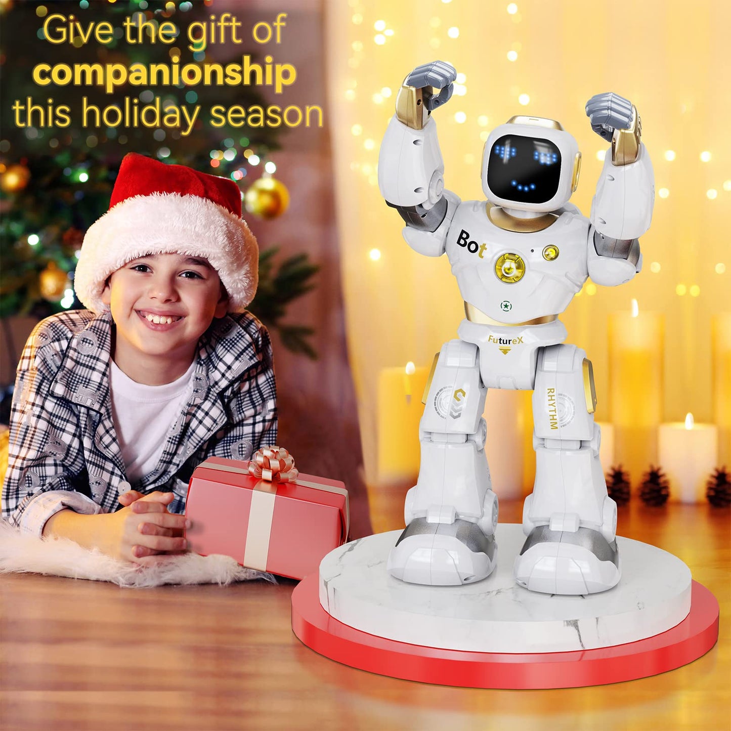 Ruko Smart Robot for Kids, Large Programmable Interactive STEM RC Robot, Voice Control and App Control, Gifts for Boys and Girls 4 5 6 7 8 9, Gold