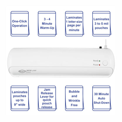 SINCHI 9-inch, 3-5 mil, Personal Laminating Machine for Home/Office/School, Thermal laminator Machine with Laminating Sheets Starter Kit