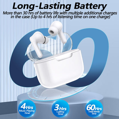 kurdene Bluetooth 5.3 Wireless Earbuds, P3+ Deep Bass Hi-fi Stereo Headset with Microphone in-Ear Call Noise Canceling Bluetooth Headphones, Immersive Premium Sound Ear Buds for iPhone, Android