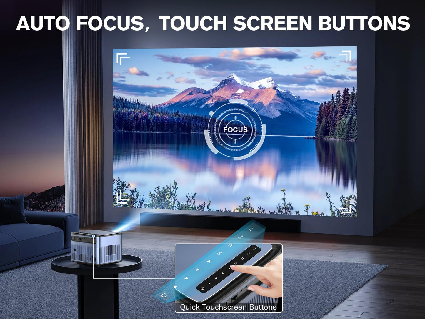 [Auto Focus/Keystone] Android TV Projector 4K with Netflix Built in, VIZONY 800ANSI 5G WiFi Bluetooth Outdoor Projector, FHD Home Movie Projector with 4P4D/Zoom/PPT Compatible Phone/Laptop, 8000+ Apps
