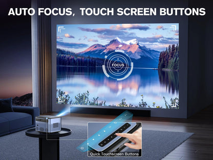 [Auto Focus/Keystone] Android TV Projector 4K with Netflix Built in, VIZONY 800ANSI 5G WiFi Bluetooth Outdoor Projector, FHD Home Movie Projector with 4P4D/Zoom/PPT Compatible Phone/Laptop, 8000+ Apps