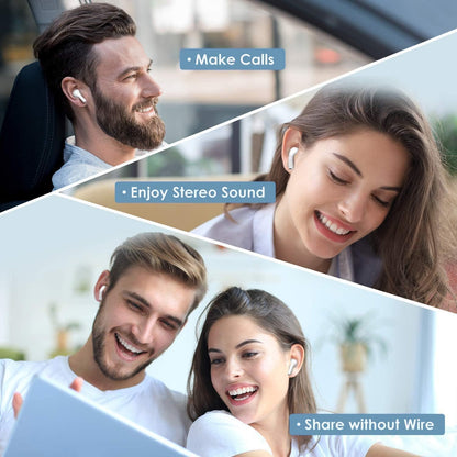 Wireless Earbuds, Bluetooth Headphones Wireless Headset in Ear with ENC Noise Cancelling Mic, 30H with HiFi Stereo IP7 Waterproof Earphones Air Buds Pro Touch Control Smart Pop-up Auto Pairing