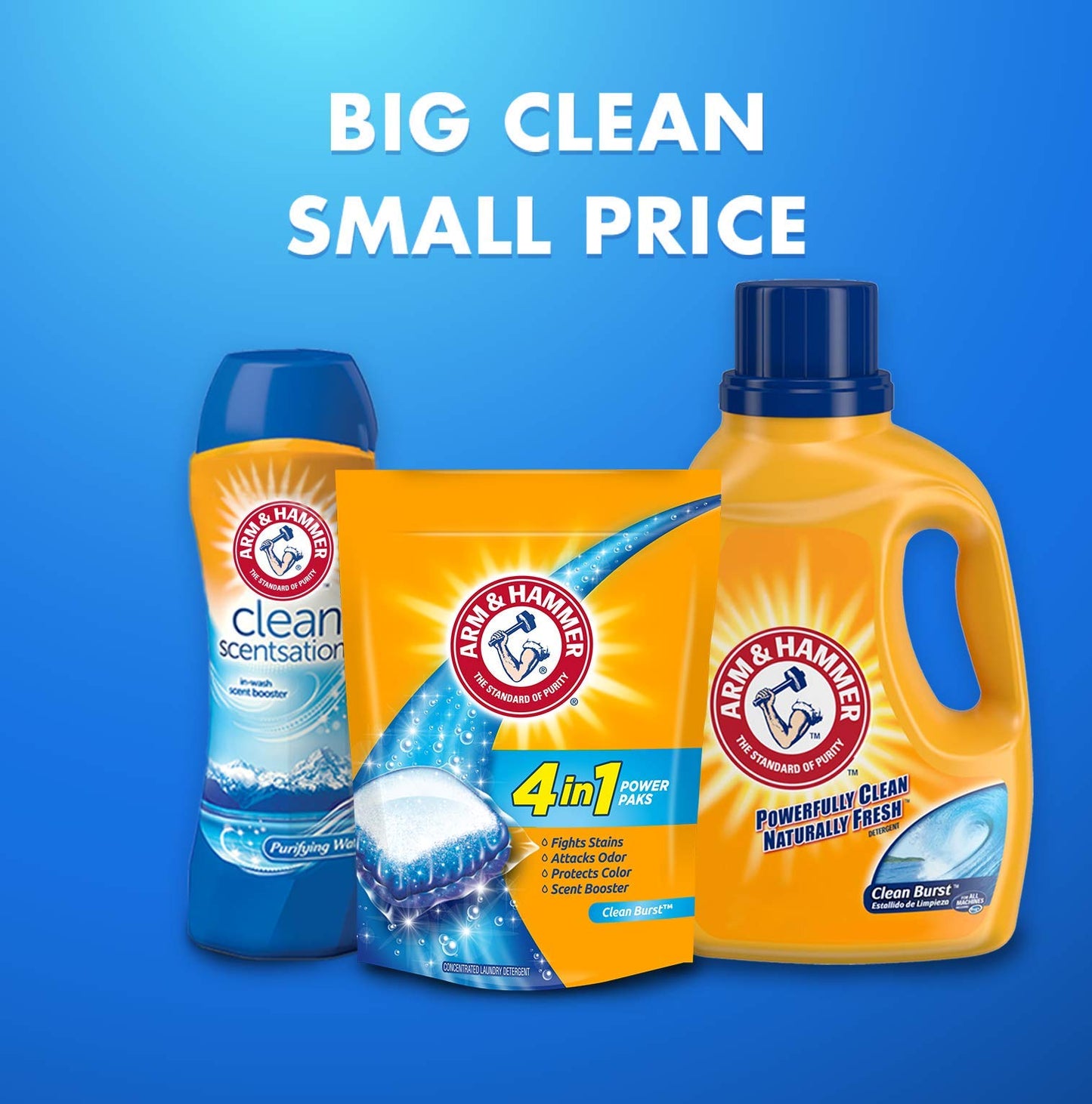 Arm & Hammer 4-in-1 Laundry Detergent Power Paks, Fresh, 58 Count (Pack of 4)