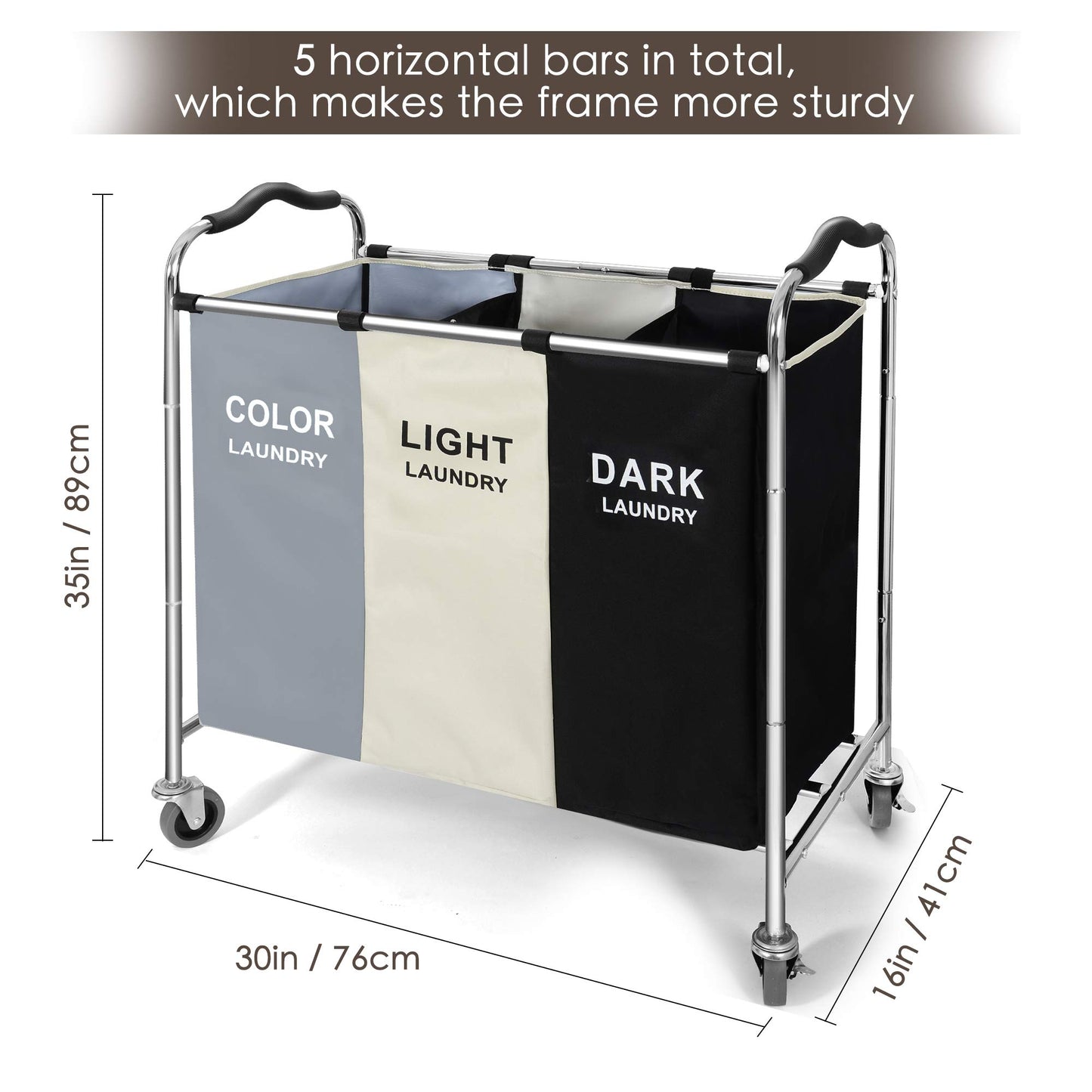 240L Laundry Hamper, Large Blanket Basket Sorter 3 Section Bag Organizer for Dirty Clothes - Stuffed Animal Toys - Towel Organization & Storage Heavy Duty Laundry Cart Baskets (White)