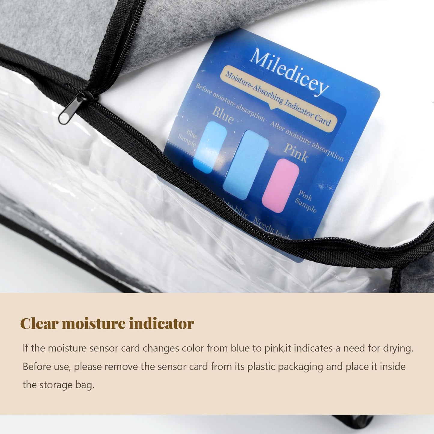 Miledicey 3-Ply Upgraded Cloth Bags for Blanket with Humidity Indicator (3 packs) | 90L Large Capacity Clothes Containers for Storing Comforter | Dust Proof Closet Orgnizer