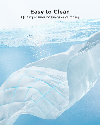 Perlecare Mattress Pad, 360° Mattress Protector for Mattresses up to 21 inches Thick, Breathable & Cooling Mattress Cover with Elastic Corners, Comfortable & Soft Mattress Pad, PCMP01WQ