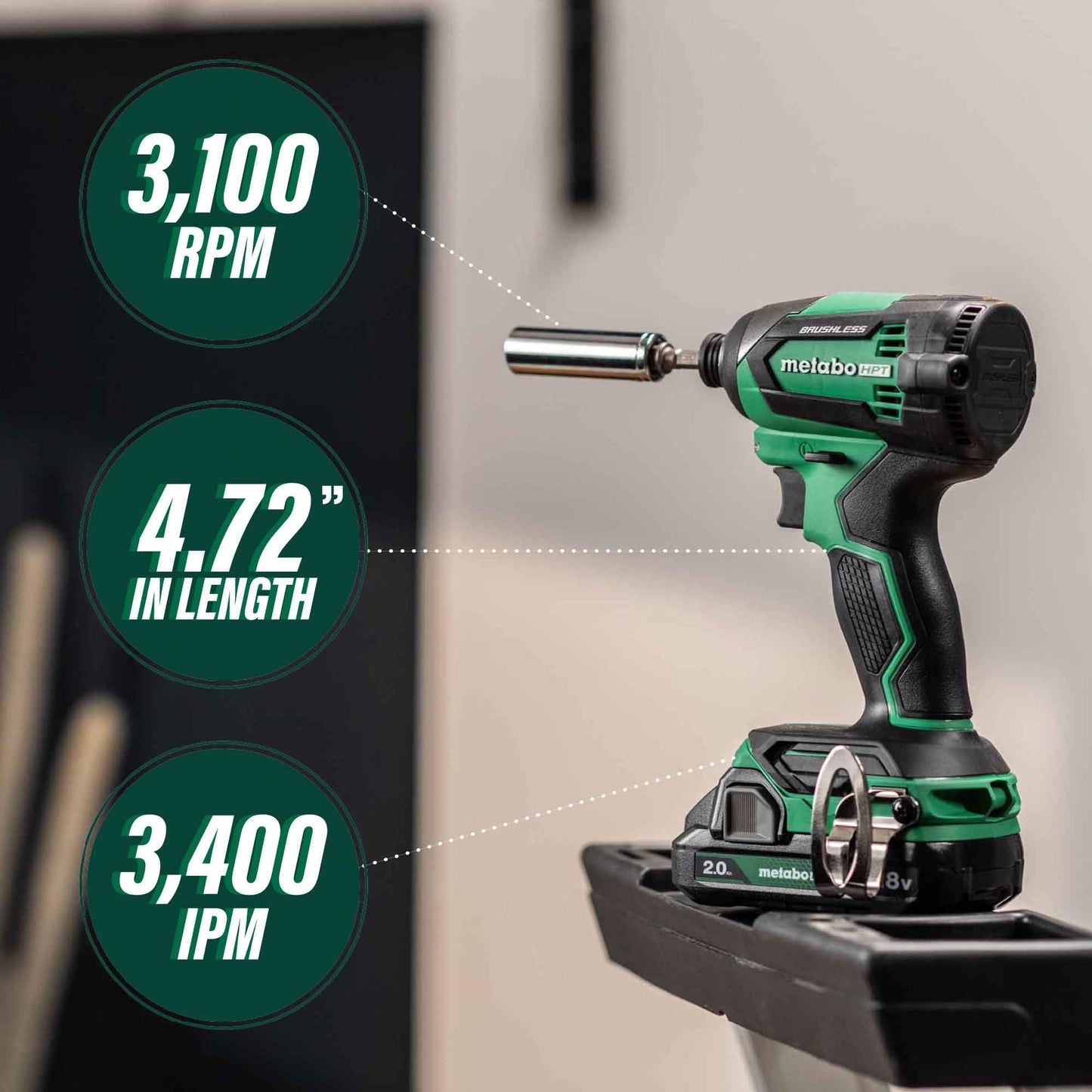 Metabo HPT 18V MultiVolt™ Cordless Brushless Driver Drill & Impact Driver Combo Kit | Includes 2-18V 2.0Ah Batteries | Lifetime Tool Warranty | KC18DEXQB