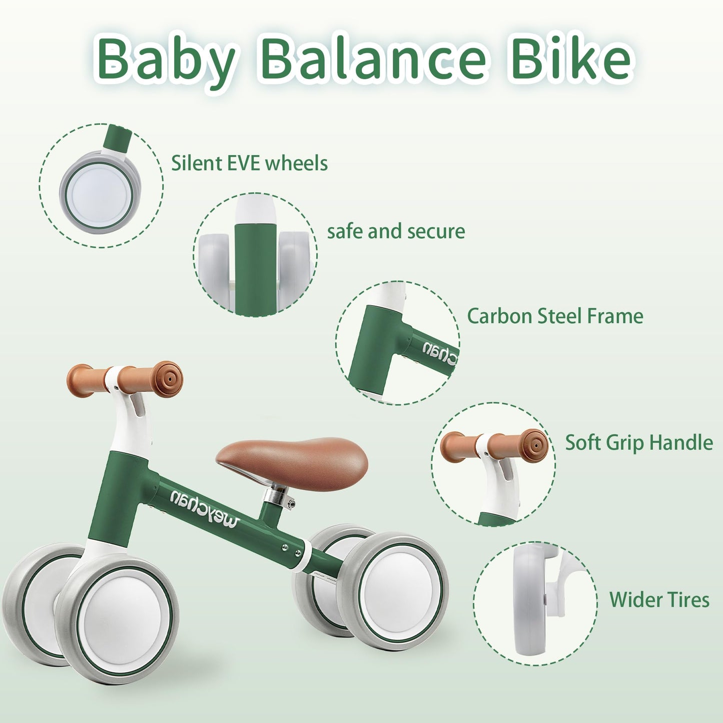 Weychan Baby Balance Bike Toys for 1 Year Old Boy Gifts, Adjustable Toddler Balance Bike One Year Old Girl Gifts, 12-36 Months Infant's Best First Birthday Gifts No Pedals Bike