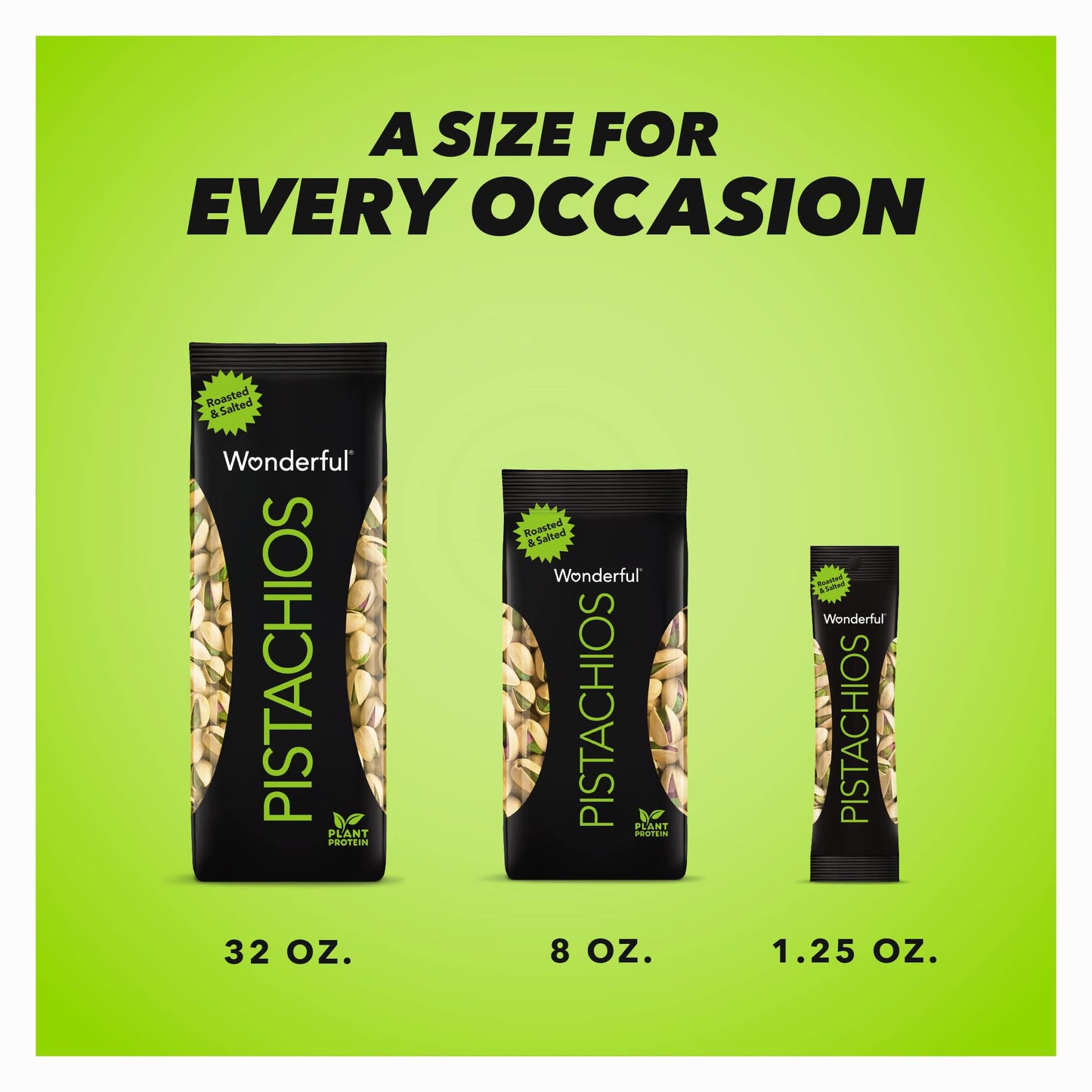 Wonderful Pistachios In Shell, Roasted and Salted Nuts, 1.25 Ounce Bag (Pack of 12), Protein Snack, On-the Go, Individually Wrapped Healthy Snack