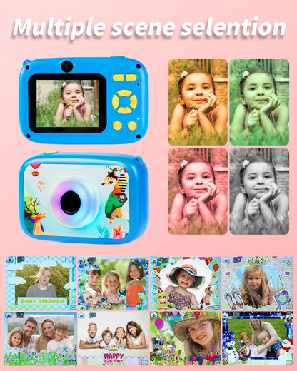 FiliWel Kids Camera, HD Digital Video Camera for Kids 3-9, 2.4 Inch Display Selfie Toddler Camera Toy with 32GB SD Card, Christmas Birthday Gifts for Boys and Girls