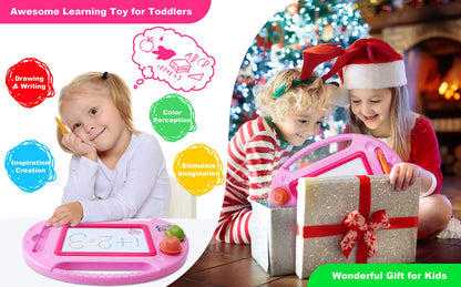 Toys for 1-2 Year Old Girls,Magnetic Drawing Board,Toddler Toys for Girls Age 2 3,Erasable Doodle Board for Kids,Learning Toys for Toddler 1 2 3,Gifts for 2 Year old Girls Christmas Birthday Easter