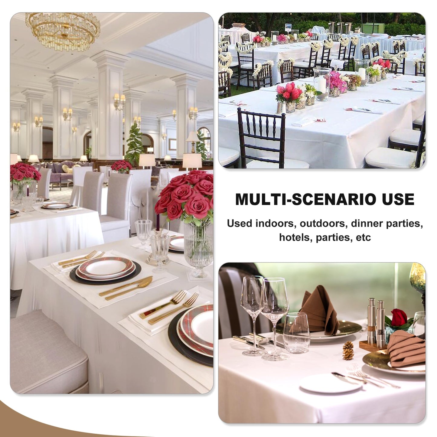 UPDATE: DEAD! Fitable White Tablecloths for Rectangle Tables, 6 Pack - 70 x 120 Inches - Reusable and Washable Table Clothes for 6-8 Ft Tables, Polyester Fabric Table Covers for Wedding, Party, Banquet
