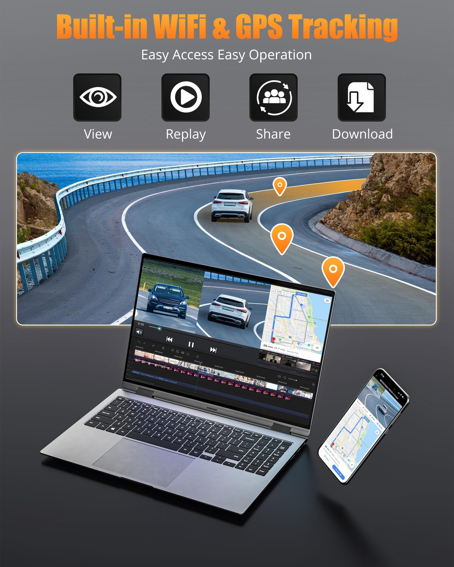 ❗UPDATE: DEAD❗ Dash Camera for Cars, 8K Full UHD Dash Cam Front and Rear Inside with App,Car Camera with Free 32GB SD Card,Built-in Wi-Fi GPS,3.16”IPS Screen,170°Wide Angle,WDR,24H Parking Mode,Night Vision