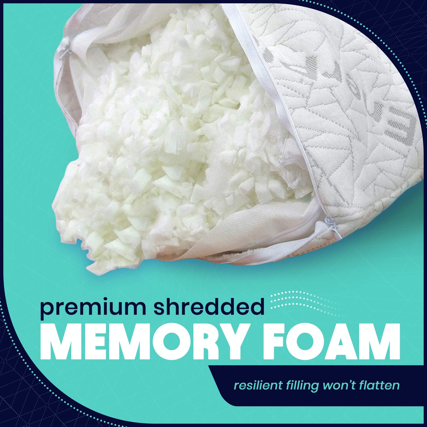 EnerPlex Memory Foam Pillows - Pack of 2 Adjustable, CertiPUR-US Certified King Size Pillows for Sleeping w/Extra Foam & Removable Viscose of Bamboo Cover - Machine Washable Firm Pillow