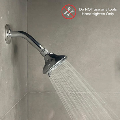 SparkPod High Pressure 3-Function Rain Shower Head - Luxury Modern Look - 3.75" Wide Angle Rainfall Showerhead - No Hassle Tool-less 1-Min Installation (Luxury Polished Chrome)