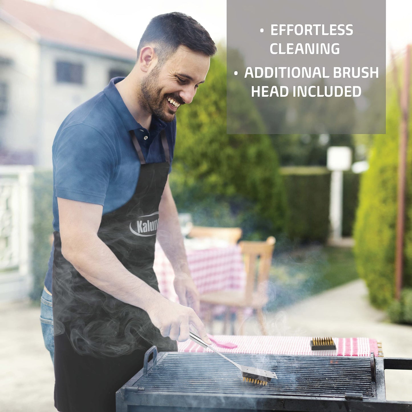 Kaluns BBQ Grilling Accessories, Grilling Gifts for Men Dad, Grill Tools for Outdoor Grill, Heavy Duty Stainless Steel Grill Set with Aluminum Case and Apron, Christmas BBQ Gifts for Men, Women