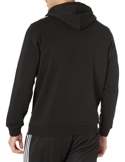 adidas Men's Essentials Fleece 3-stripes Hoodie, Black, Small