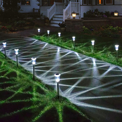 LIANGLOME Solar Lights Outdoor - IP65 Waterproof Solar Pathway Lights Stainless Steel Outdoor Solar Lights for Yard Patio Lawn Walkway and Landscape Cool White (6 Pack)