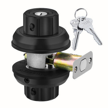 EASILOK Deadbolt Lock, E4 Twist-to-Lock Front Door Lock Keyless Heavy Duty Single Cylinder Deadbolt High Security with Unpickable Night Latch &Anti-Mislock Button, Zinc Alloy, Black