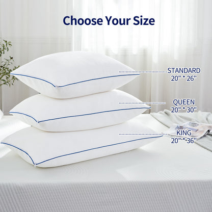 CHUN YI Shredded Memory Foam Pillows King Size Set of 2, Bed Pillows for Sleeping 2 Pack for Back Stomach Side Sleepers, Firm Pillows with Removable Cover from Bamboo Rayon 20x36 in
