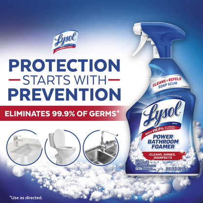 Lysol Power Bathroom Cleaner Trigger, 22 Ounces (Pack of 3)