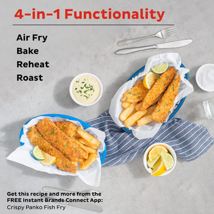 Instant Pot 5.7-QT Air Fryer Oven with Accessories, From the Makers of Instant Pot, Customizable Smart Cooking Programs, Digital Touchscreen, Dishwasher-Safe Basket, App with over 100 Recipes