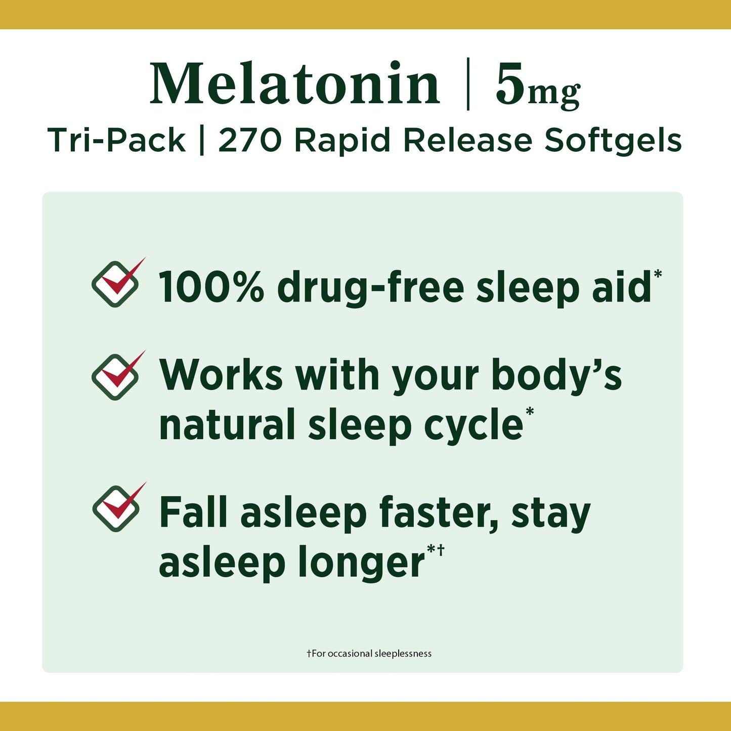 Nature's Bounty Melatonin 3mg, 100% Drug Free Sleep Aids for Adults, Supports Relaxation and Sleep, Dietary Supplement, 240 Count (Pack of 2)