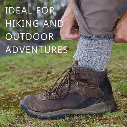 RTZAT Mens 50% Merino Wool Ankle Work Hiking Camping Cushioned Premium Thermal Thick Crew Socks, Medium, 4 Pairs, Black