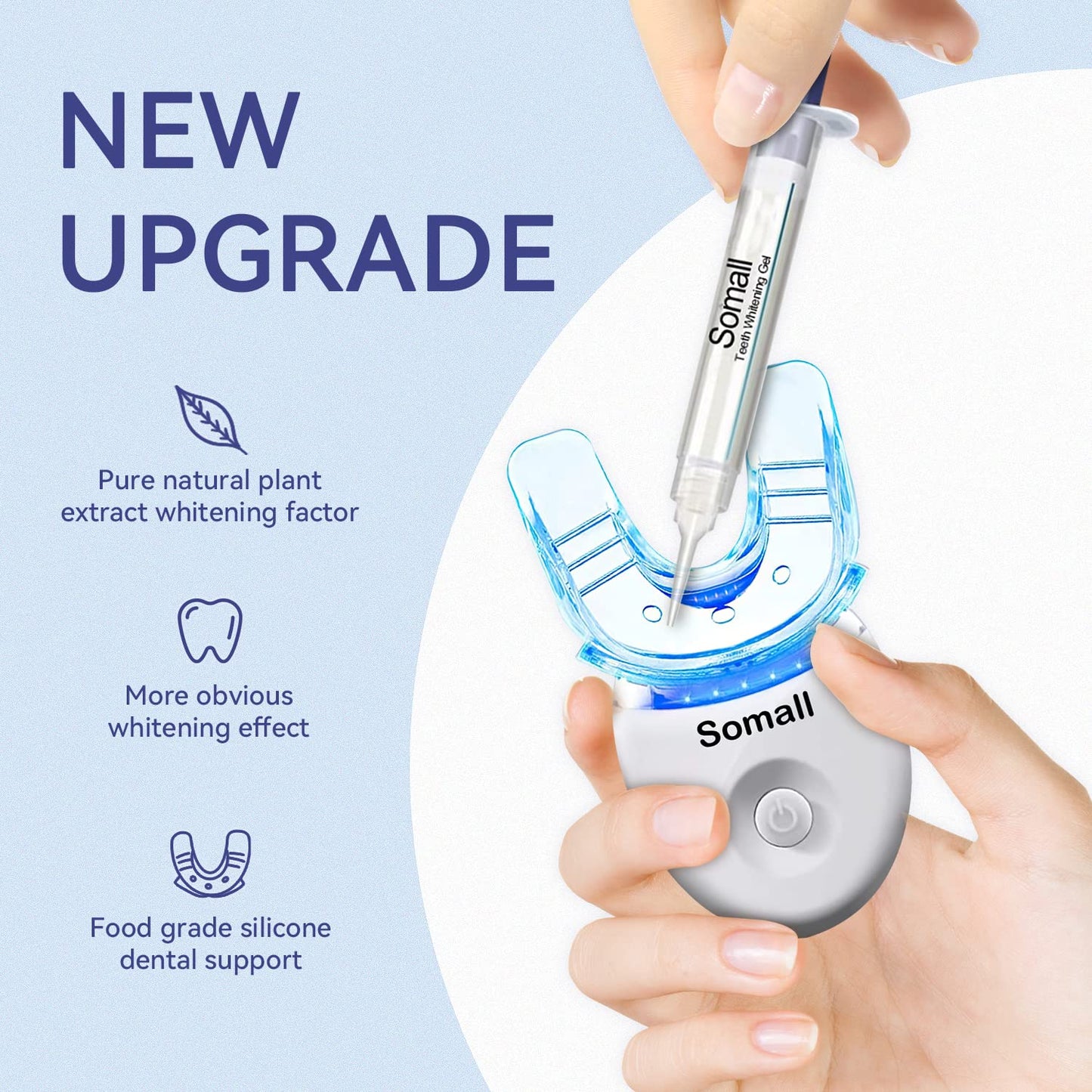 Somall Teeth Whitening LED Accelerator Lights Kit, More Dentist Recommended Professional Teeth Whitening Kits -Mild and Insensitive Fast Tooth Whitener - Enhances Lasting whitening