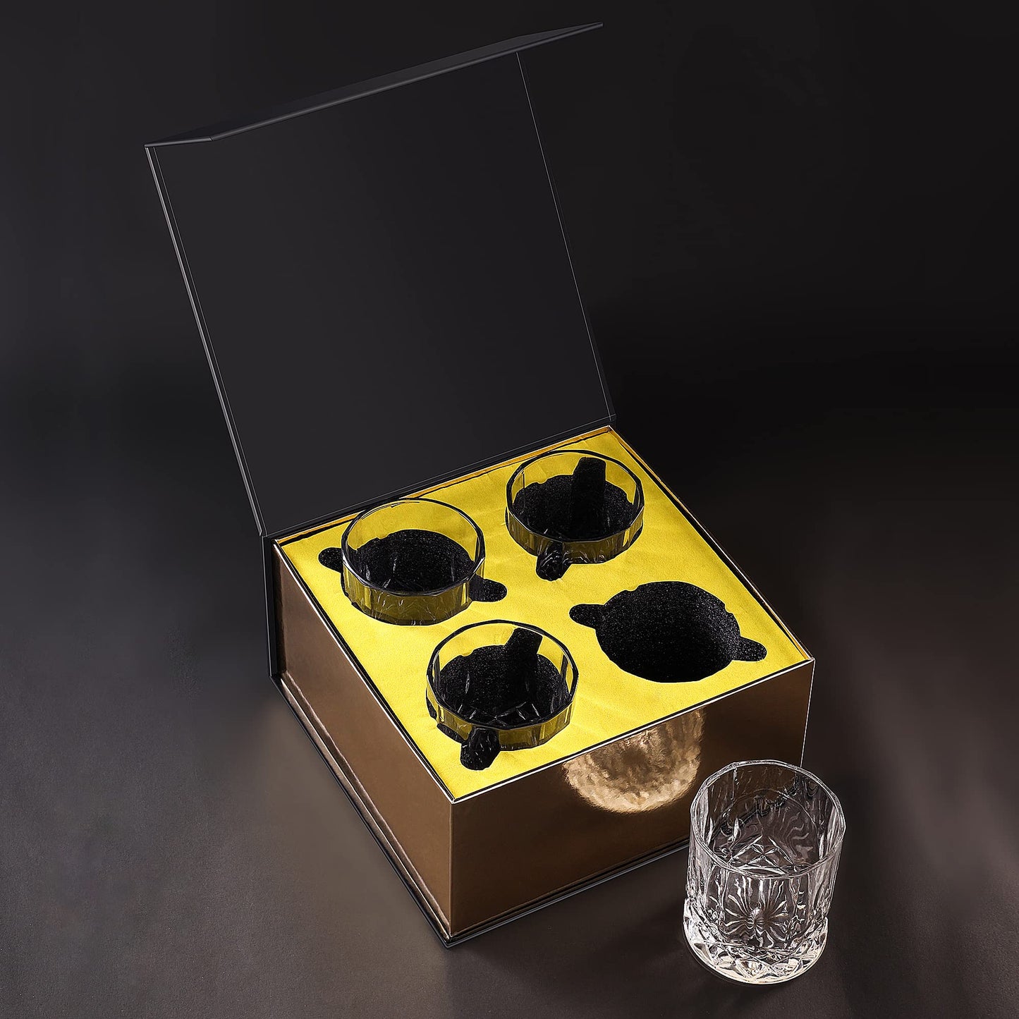 JOWLOT Whiskey Glasses Set of 4, 10 Oz Crystal Old Fashioned Whiskey Glass with Luxury Gift Box for Men Women for Drinking Bourbon Scotch Cocktail at Home Bar