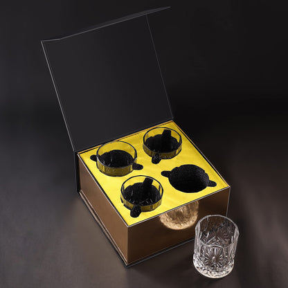 JOWLOT Whiskey Glasses Set of 4, 10 Oz Crystal Old Fashioned Whiskey Glass with Luxury Gift Box for Men Women for Drinking Bourbon Scotch Cocktail at Home Bar