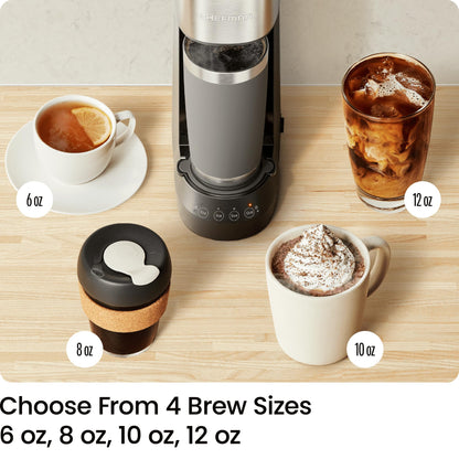 Chefman INSTACOFFEE MAX+ Pod & Coffee Ground Brewer with Lift & Water Reservoir-LR, 14 Ounces, Black