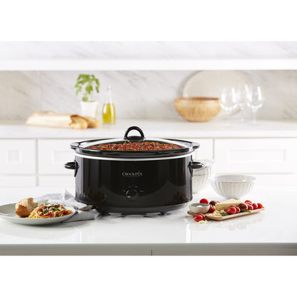 Crock-Pot Large 8 Quart Oval Manual Slow Cooker and Food Warmer, Black (SCV800-B)