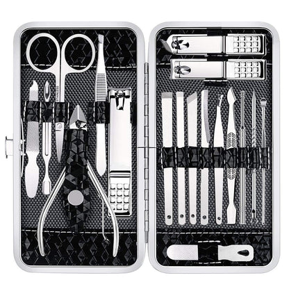 UPDATE: DEAD! Manicure Set Nail Clippers Pedicure Kit -18 Pieces Stainless Steel Manicure Kit, Professional Grooming Kits, Nail Care Tools with Luxurious Travel Case Black